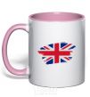 Mug with a colored handle The flag of England light-pink фото