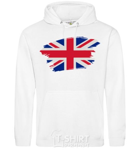 Men`s hoodie The flag of England White фото