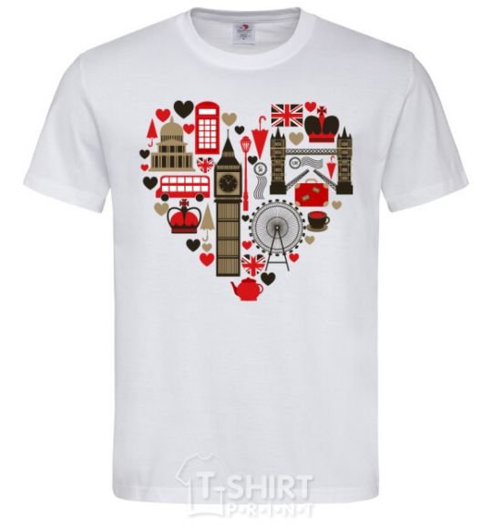 Men's T-Shirt Heart of England White фото