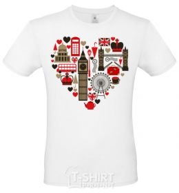 Мужская футболка Сердце Англия Белый фото