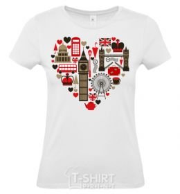 Женская футболка Сердце Англия Белый фото