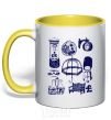 Mug with a colored handle Set England yellow фото