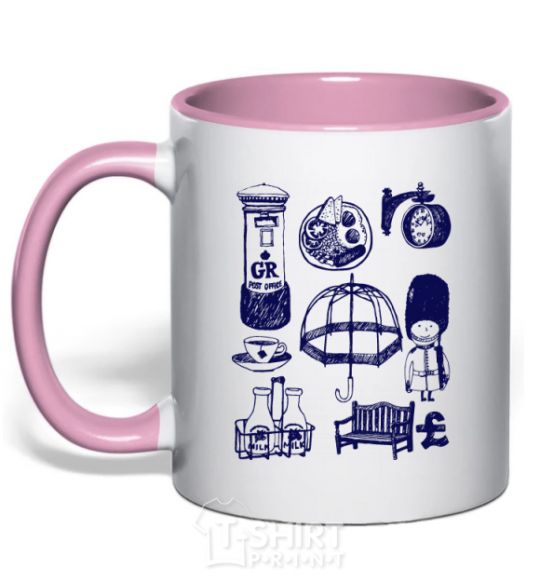 Mug with a colored handle Set England light-pink фото