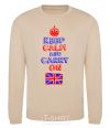 Sweatshirt Keep calm and carry on England sand фото