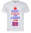 Men's T-Shirt Keep calm and carry on England White фото