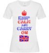 Women's T-shirt Keep calm and carry on England White фото
