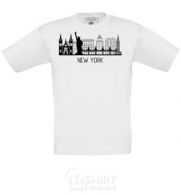 Kids T-shirt New York architecture White фото