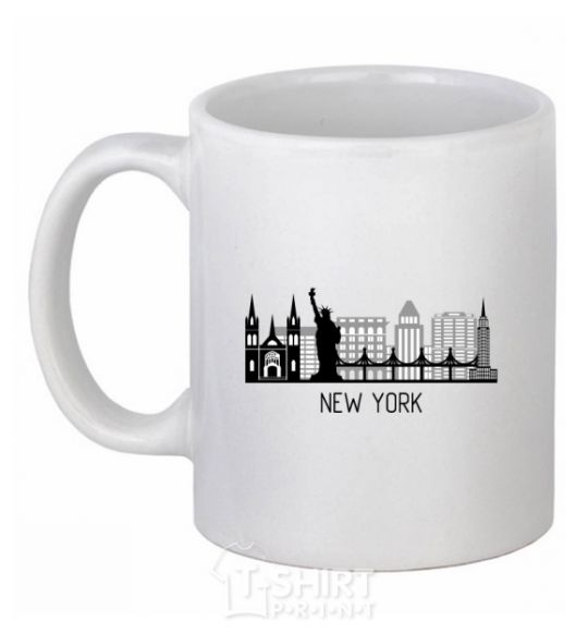 Ceramic mug New York architecture White фото