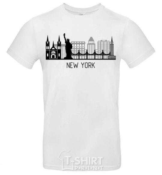 Мужская футболка Архитектура Нью Йорка Белый фото