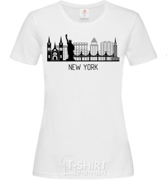 Women's T-shirt New York architecture White фото