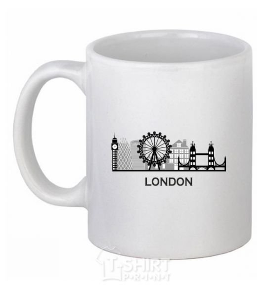 Ceramic mug London architecture White фото