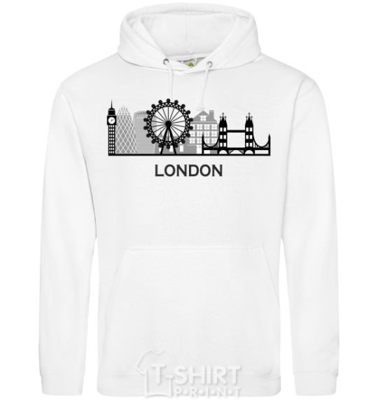 Men`s hoodie London architecture White фото