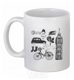 Ceramic mug London tower White фото