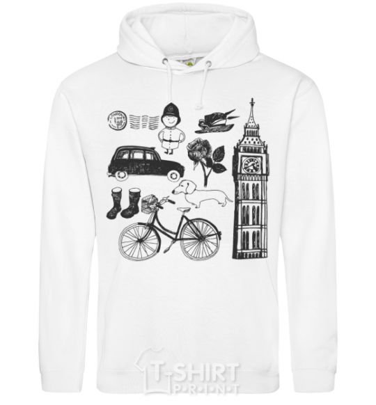 Men`s hoodie London tower White фото