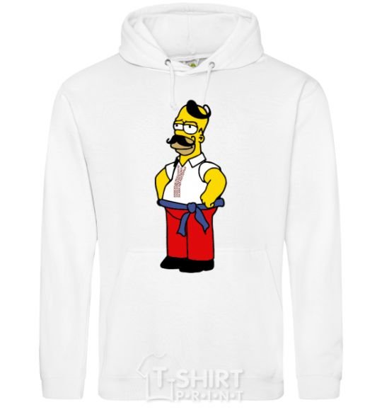 Men`s hoodie Homer is a Ukrainian White фото