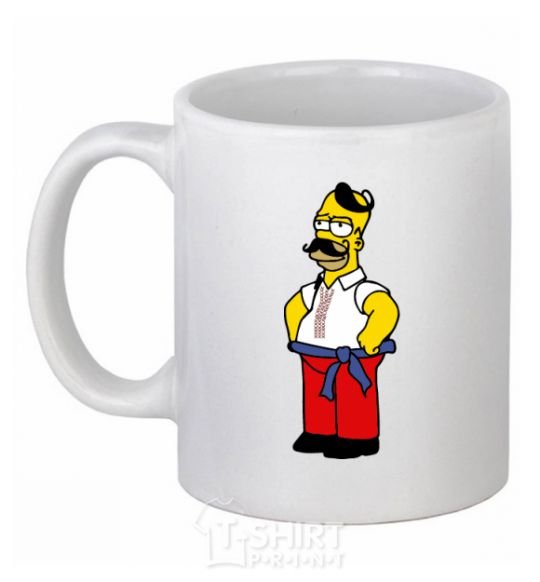 Ceramic mug Homer is a Ukrainian White фото