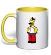 Mug with a colored handle Homer is a Ukrainian yellow фото