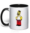 Mug with a colored handle Homer is a Ukrainian black фото