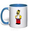 Mug with a colored handle Homer is a Ukrainian royal-blue фото