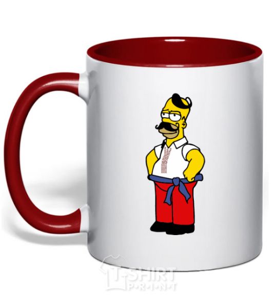 Mug with a colored handle Homer is a Ukrainian red фото