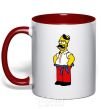 Mug with a colored handle Homer is a Ukrainian red фото