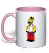 Mug with a colored handle Homer is a Ukrainian light-pink фото