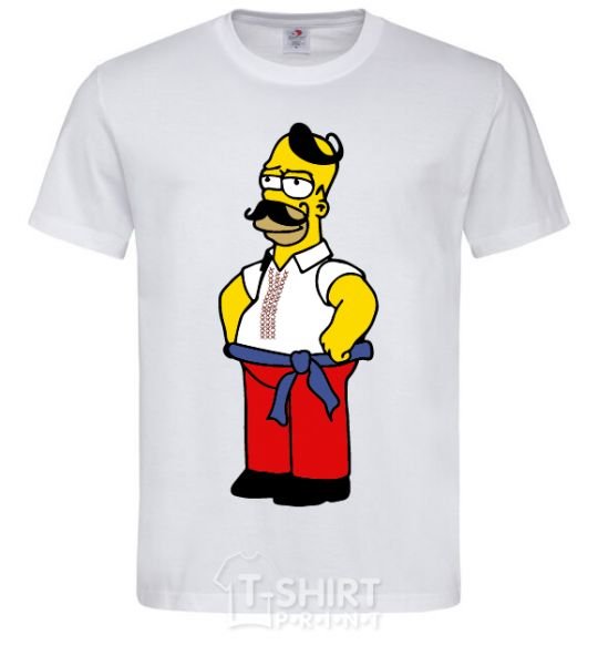 Men's T-Shirt Homer is a Ukrainian White фото