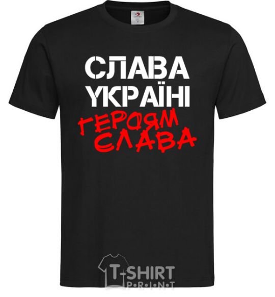 Men's T-Shirt Glory to Ukraine, heroes black фото