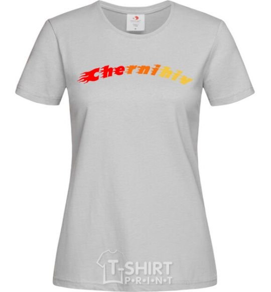 Women's T-shirt Fire Chernihiv grey фото