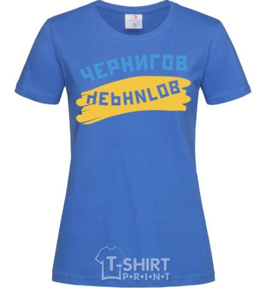 Women's T-shirt Chernigov flag royal-blue фото