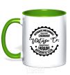 Mug with a colored handle Chernihiv Vintage Co kelly-green фото