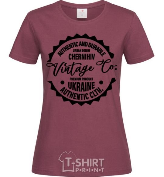 Women's T-shirt Chernihiv Vintage Co burgundy фото