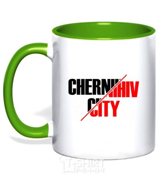 Чашка с цветной ручкой Chernihiv city Зеленый фото