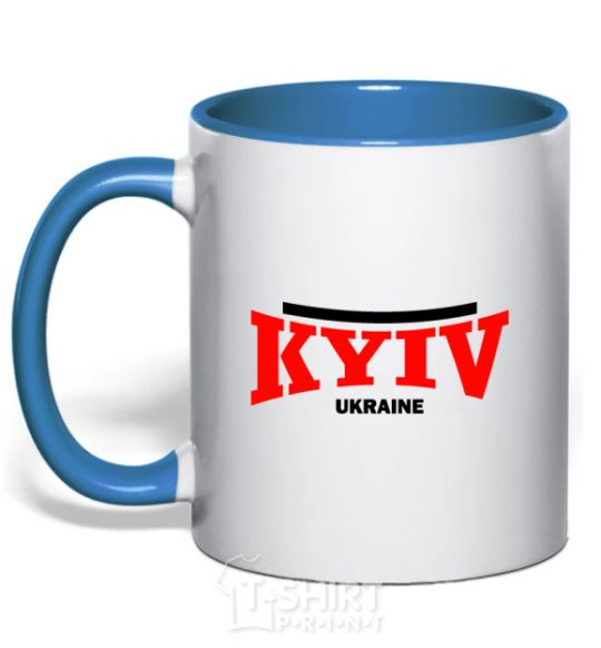 Mug with a colored handle Kyiv Ukraine royal-blue фото