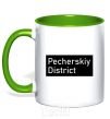 Mug with a colored handle Pecherskiy district kelly-green фото