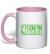 Mug with a colored handle Kiyanin wrote light-pink фото