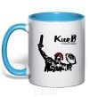 Mug with a colored handle Kiev is the capital of the world sky-blue фото