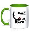 Mug with a colored handle Kiev is the capital of the world kelly-green фото