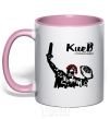 Mug with a colored handle Kiev is the capital of the world light-pink фото