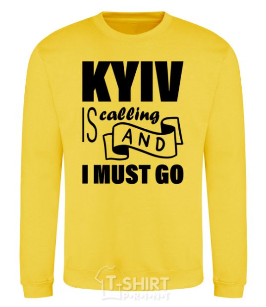 Sweatshirt Kyiv is calling and i must go yellow фото