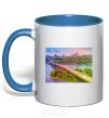 Mug with a colored handle My Kyiv royal-blue фото