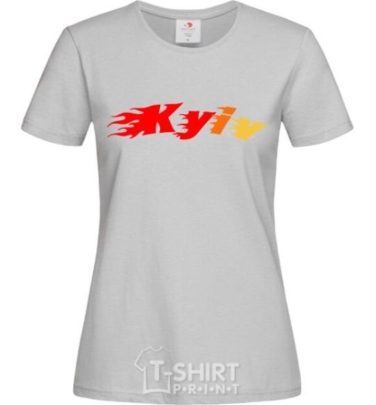 Women's T-shirt Fire Kyiv grey фото