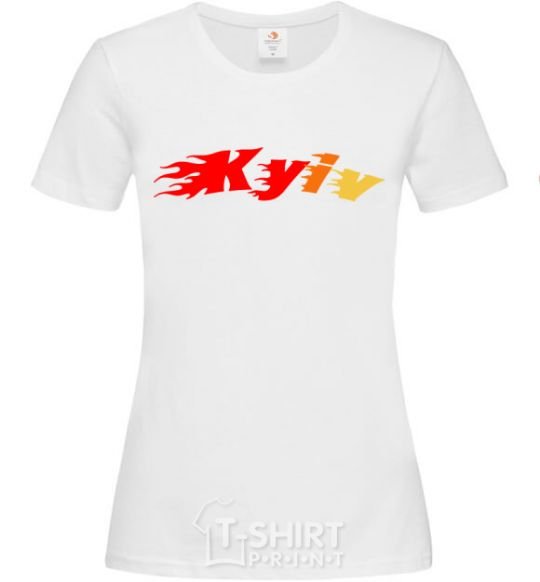 Women's T-shirt Fire Kyiv White фото