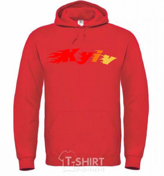 Men`s hoodie Fire Kyiv bright-red фото