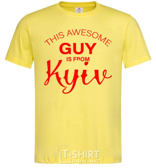 Мужская футболка This awesome guy is from Kyiv Лимонный фото