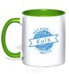 Mug with a colored handle My hometown of Kyiv kelly-green фото