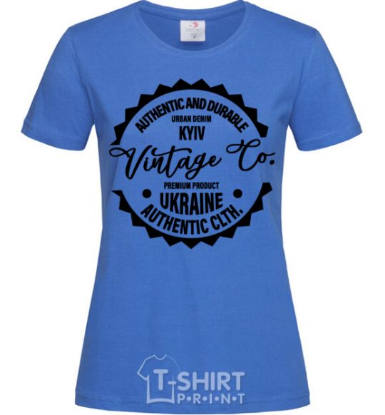 Women's T-shirt Kyiv Vintage Co royal-blue фото