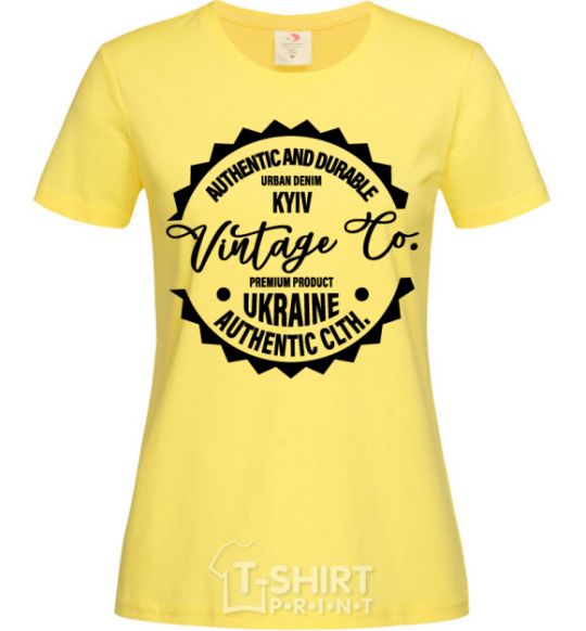 Женская футболка Kyiv Vintage Co Лимонный фото