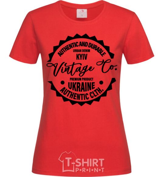 Women's T-shirt Kyiv Vintage Co red фото