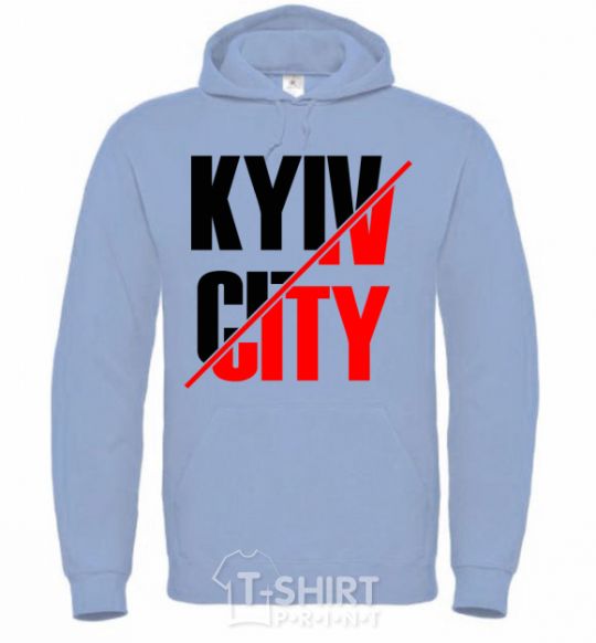 Men`s hoodie Kyiv city sky-blue фото